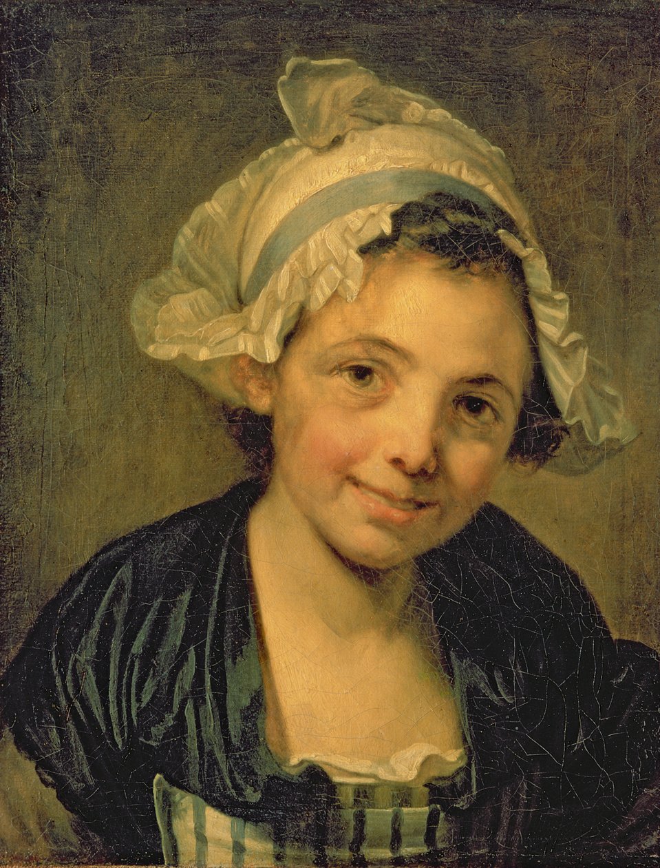 bir kaputtaki kız by Jean Baptiste Greuze