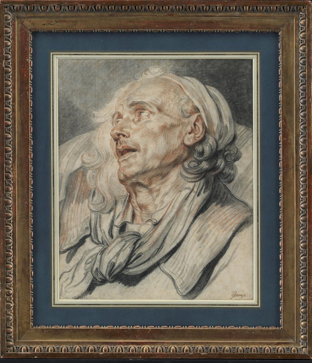 Kuzu kafası için çalışma by Jean Baptiste Greuze