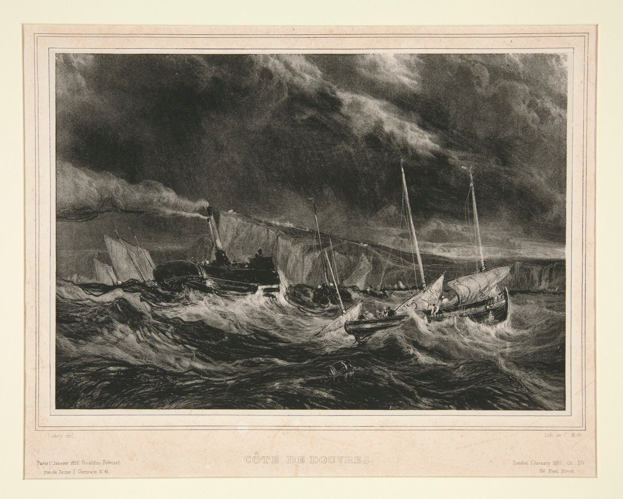 dover sahili by Jean Baptiste Isabey