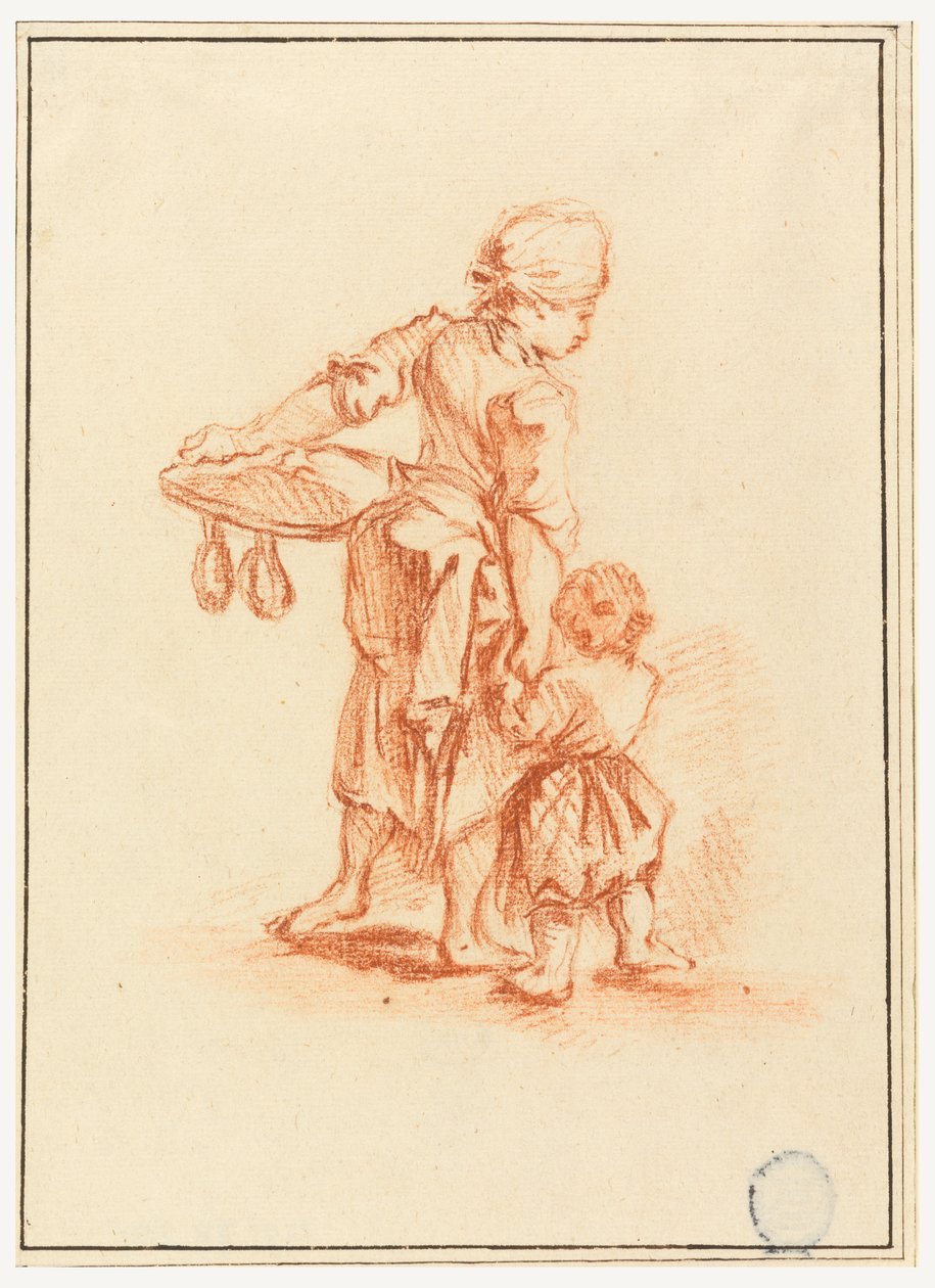 Çocuğu yöneten bir kadın by Jean Baptiste Le Prince