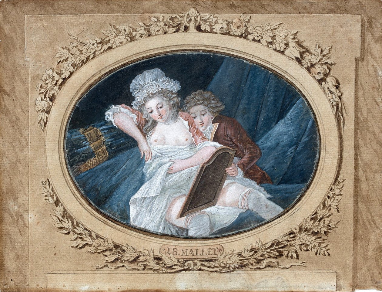 Boudoir sahnesi. by Jean Baptiste Mallet