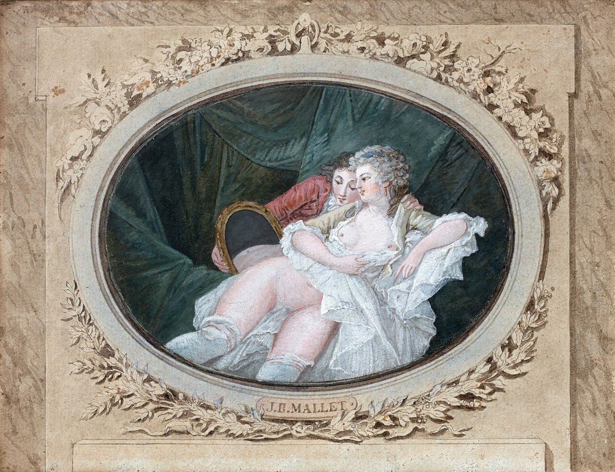 Boudoir sahnesi. by Jean Baptiste Mallet