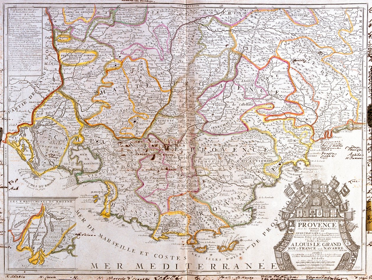 Provence Haritası (Fransa) (Gravür by Jean Baptiste Nolin