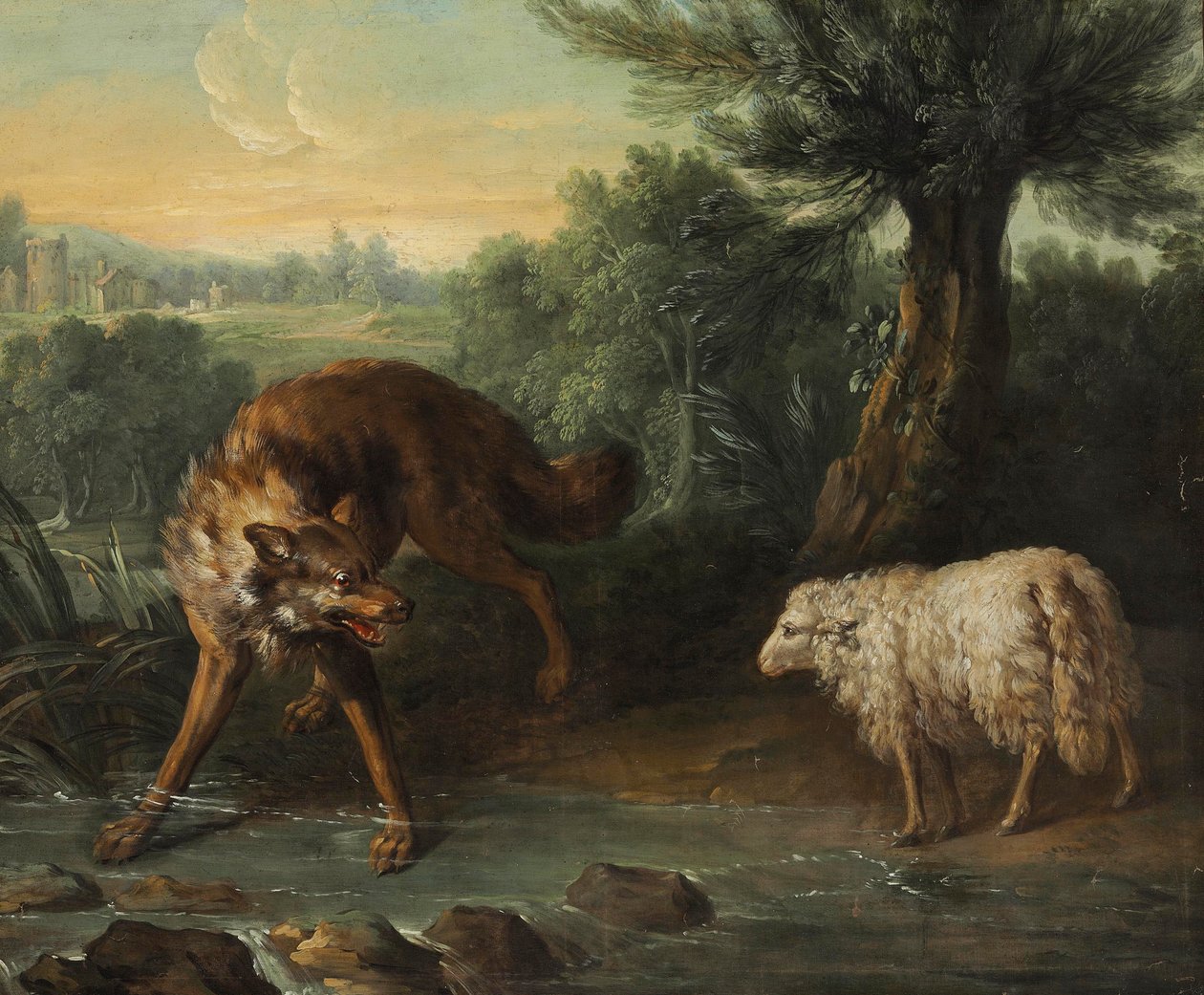 Kurt ve Kuzu by Jean Baptiste Oudry