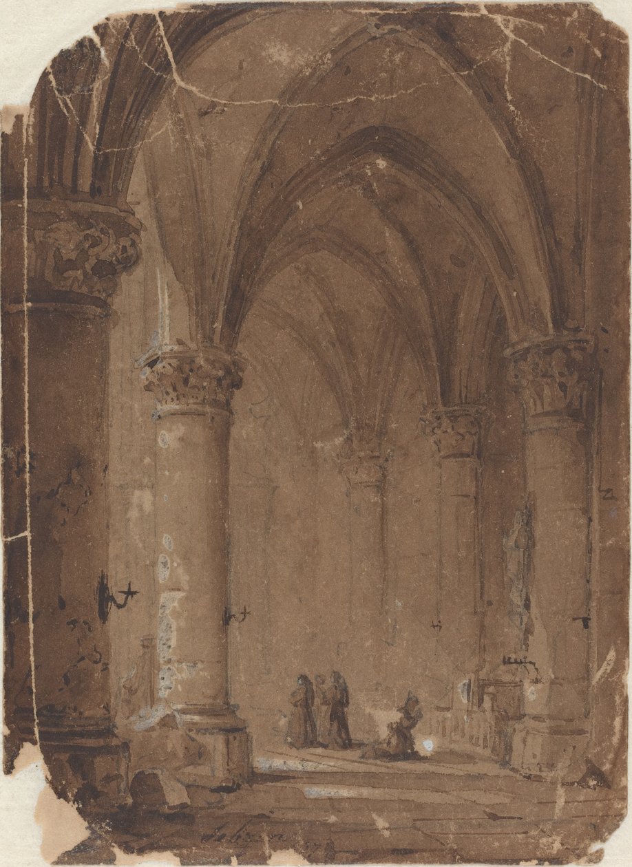 Bir Katedraldeki Rahipler by Jean Baptiste Pierre Le Brun