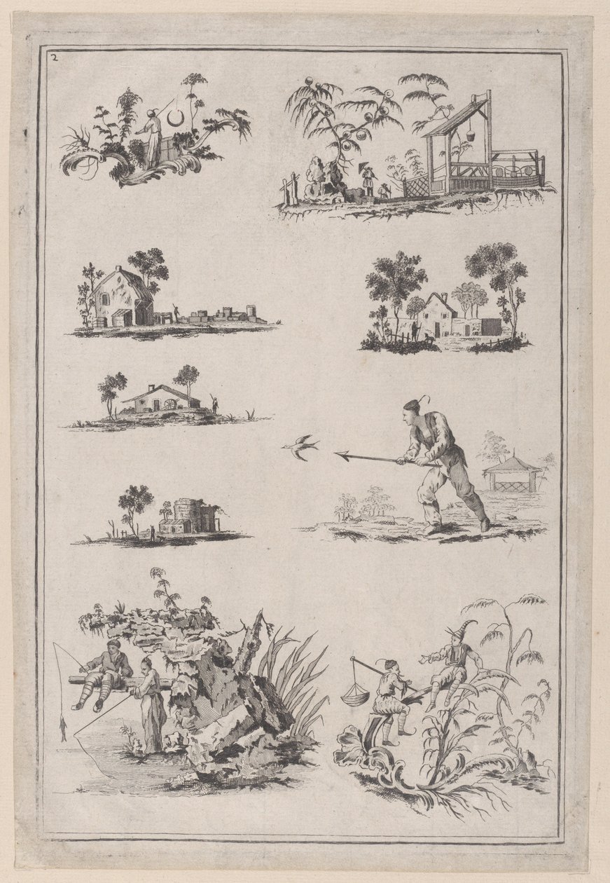 Chinoiserie Süsleri, ca. 1760-85. by Jean Baptiste Pillement