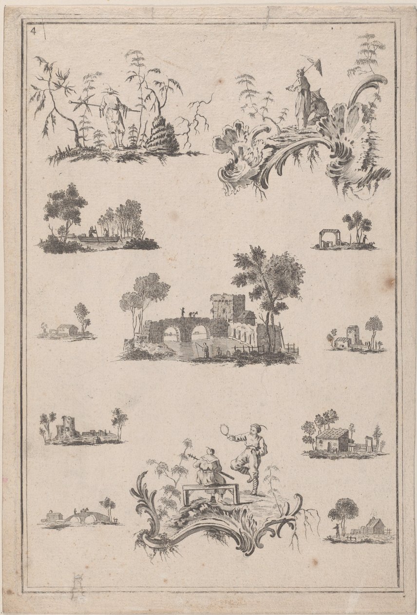 Chinoiserie Süsleri, ca. 1770. by Jean Baptiste Pillement