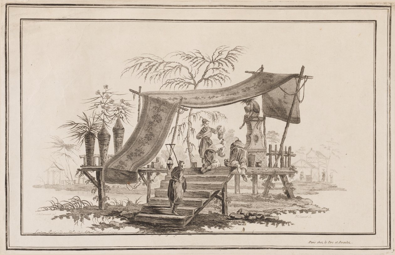 Sunağa Merdiven Çıkan Figürler by Jean Baptiste Pillement