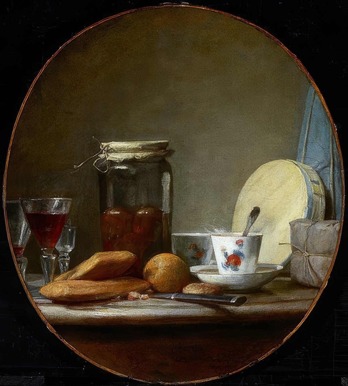 Kayısı ile cam. 1758 by Jean Baptiste Simeon Chardin