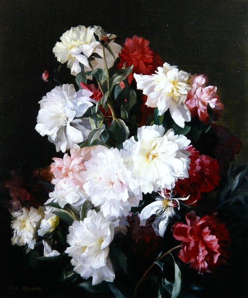 Çiçeklerin Natürmortu (tuval üzerine yağlı boya) by Jean Benner