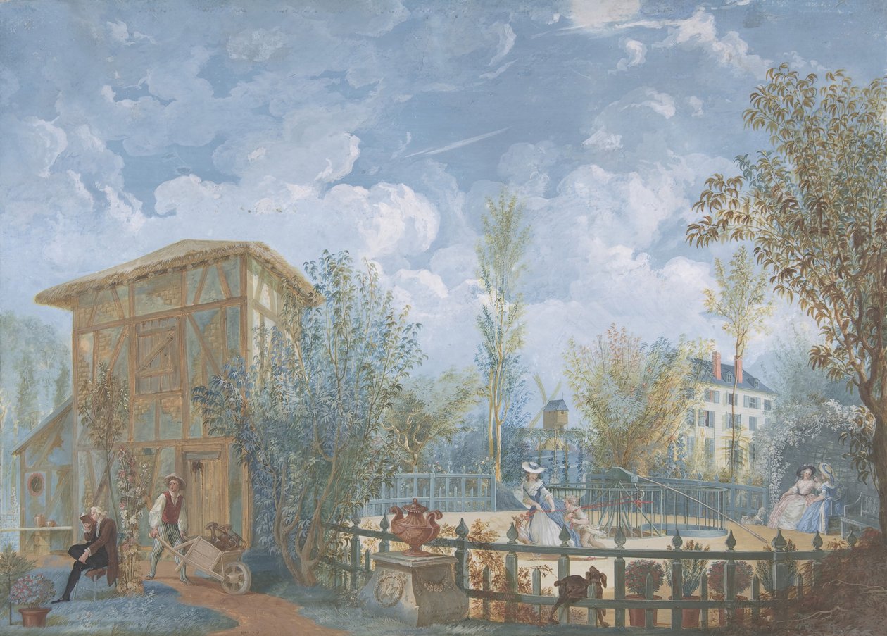 Bahçedeki Figürler, 1784. by Jean Démosthène Dugourc