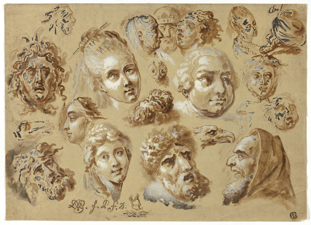 Kafa Eskizleri by Jean Démosthène Dugourc