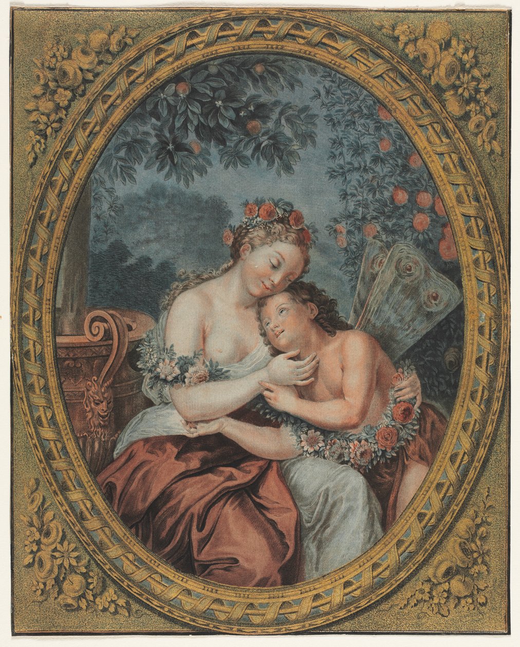 Zephyre ve Flore by Jean Francois Janinet