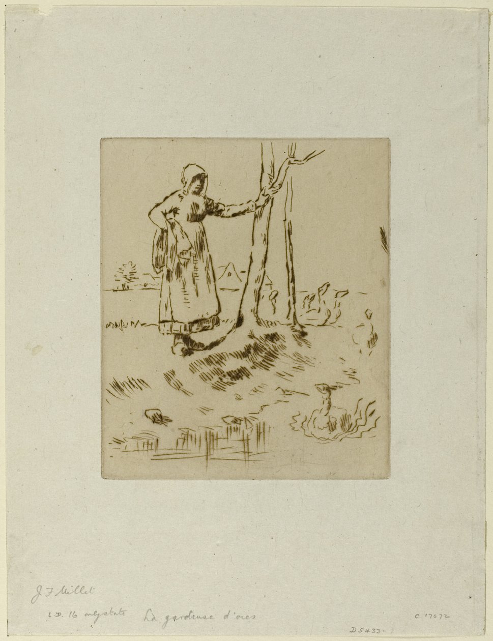 Kazlara Bakan Kız by Jean Francois Millet