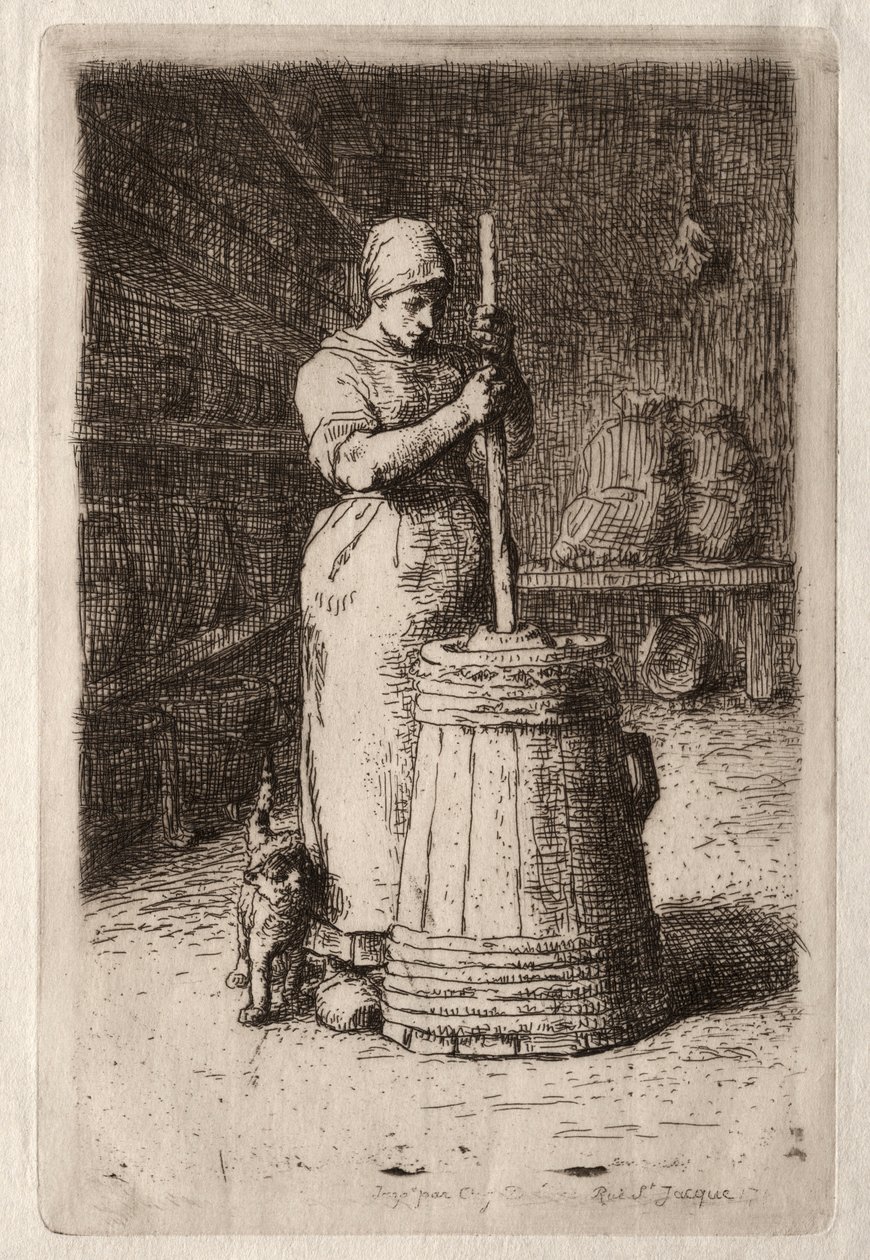 Bir Kadın Çırpınıyor. by Jean Francois Millet