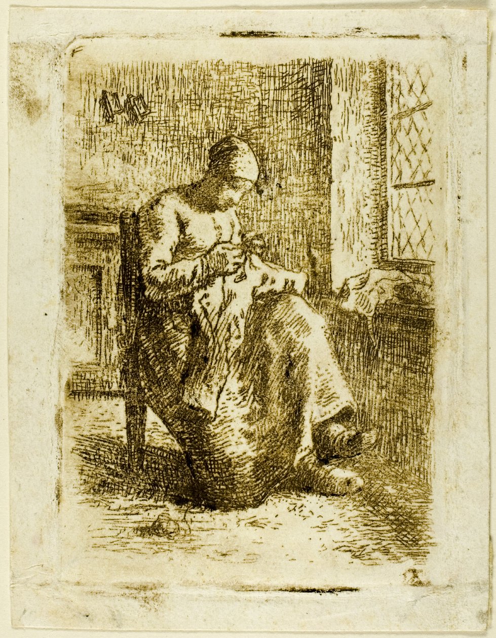 Kadın Dikiş by Jean Francois Millet