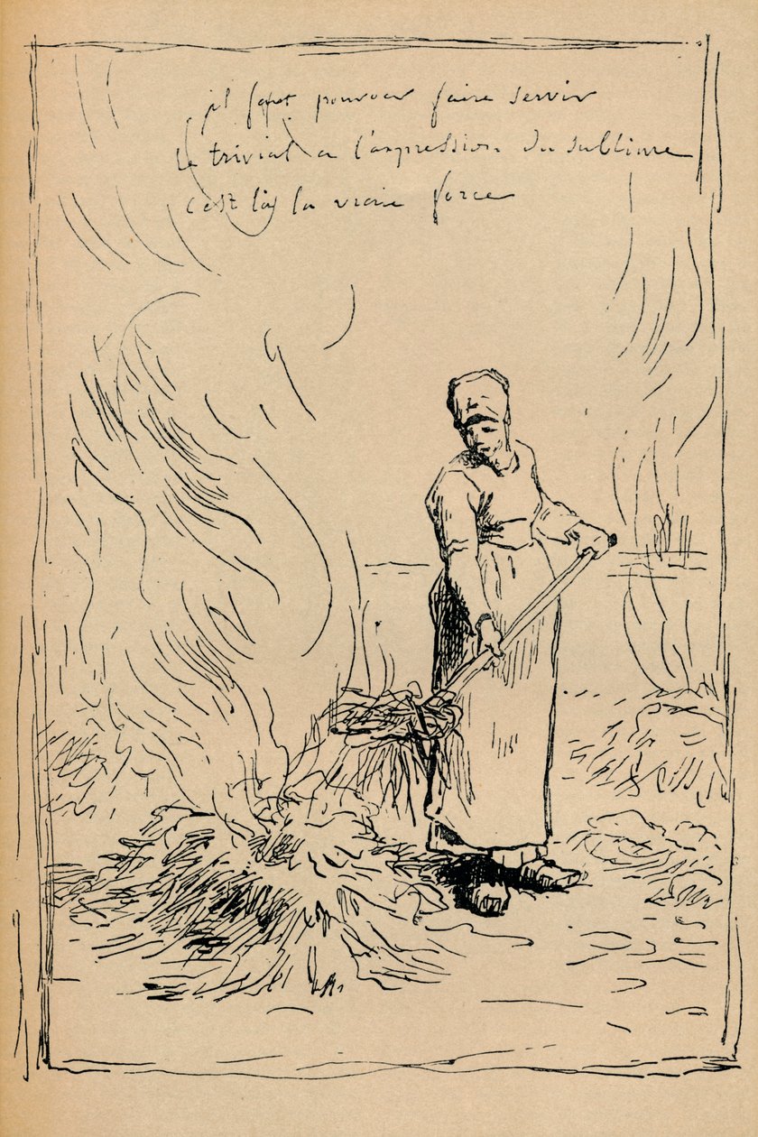 Köylü Yakan Yabani Otlar, 19. yüzyıl by Jean Francois Millet