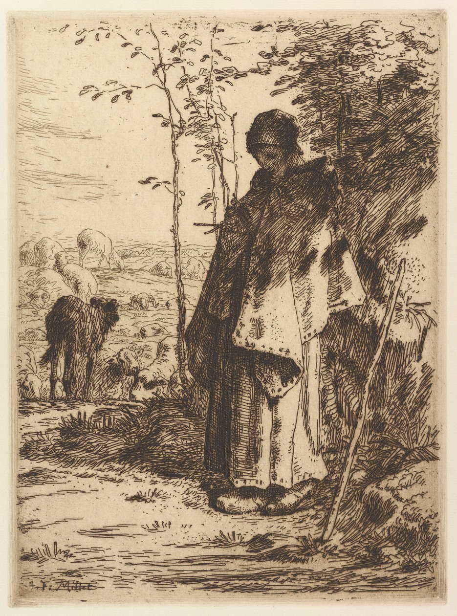 Çoban Örgüsü, 1862. by Jean Francois Millet