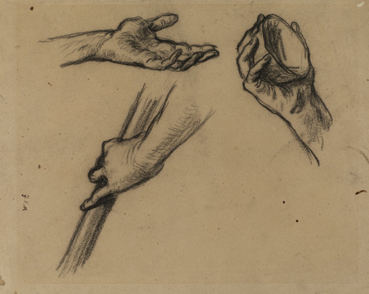 El Çalışmaları (kağıt üzerinde kömür) by Jean Francois Millet