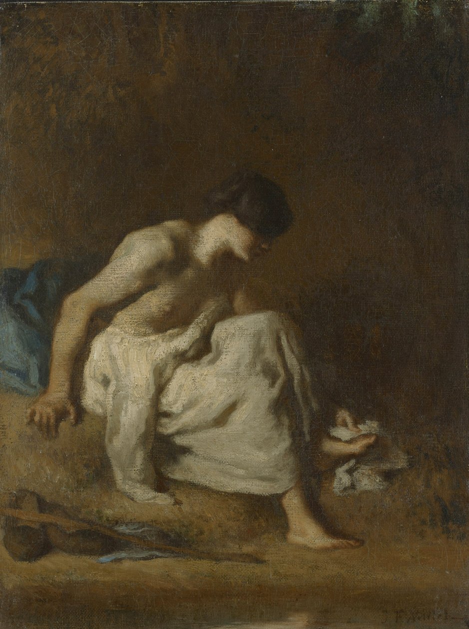 Yıkanan Kişi, 1846–48 by Jean Francois Millet