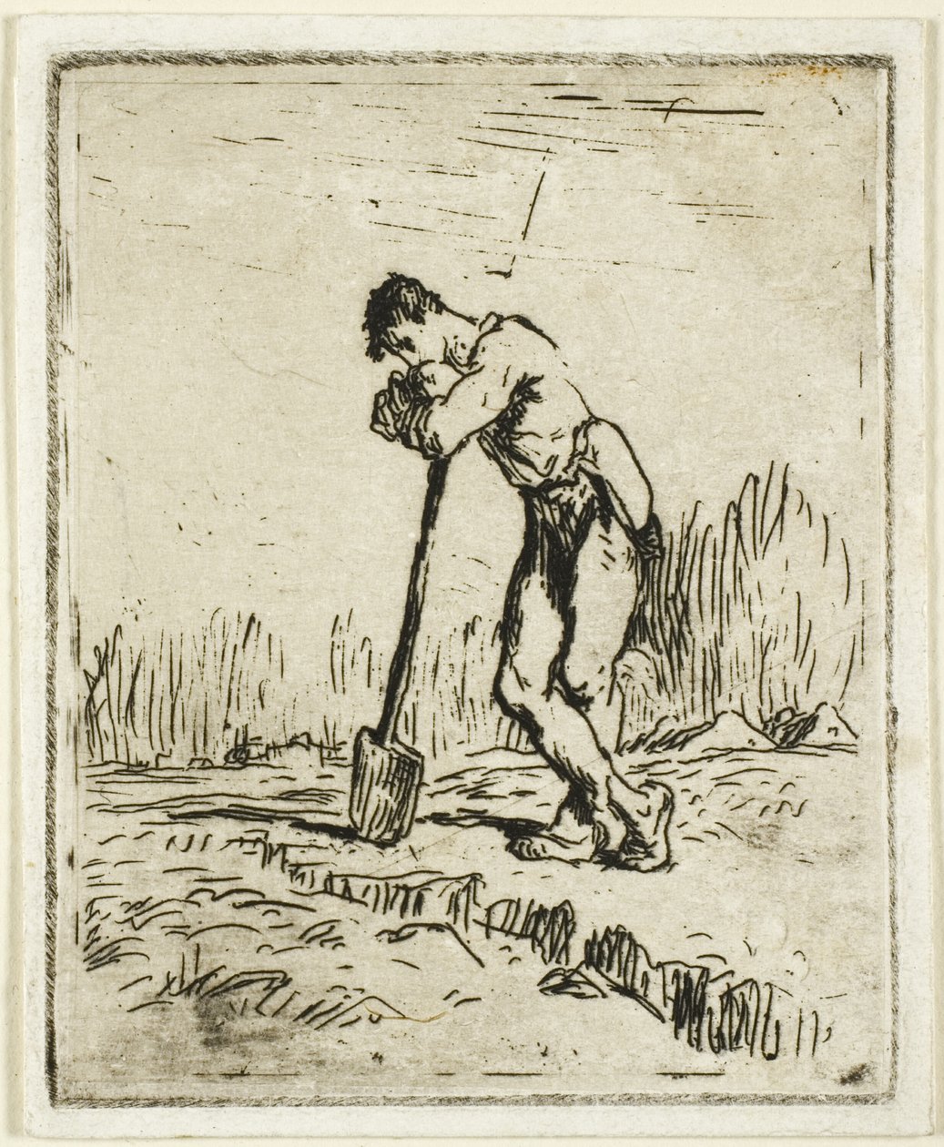 Küreğine Dayanan Adam by Jean Francois Millet