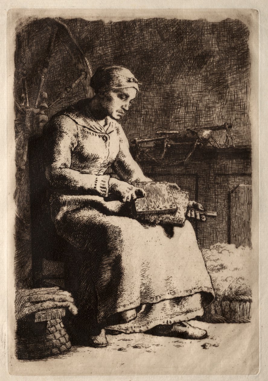 Kadın Taraklama. by Jean Francois Millet