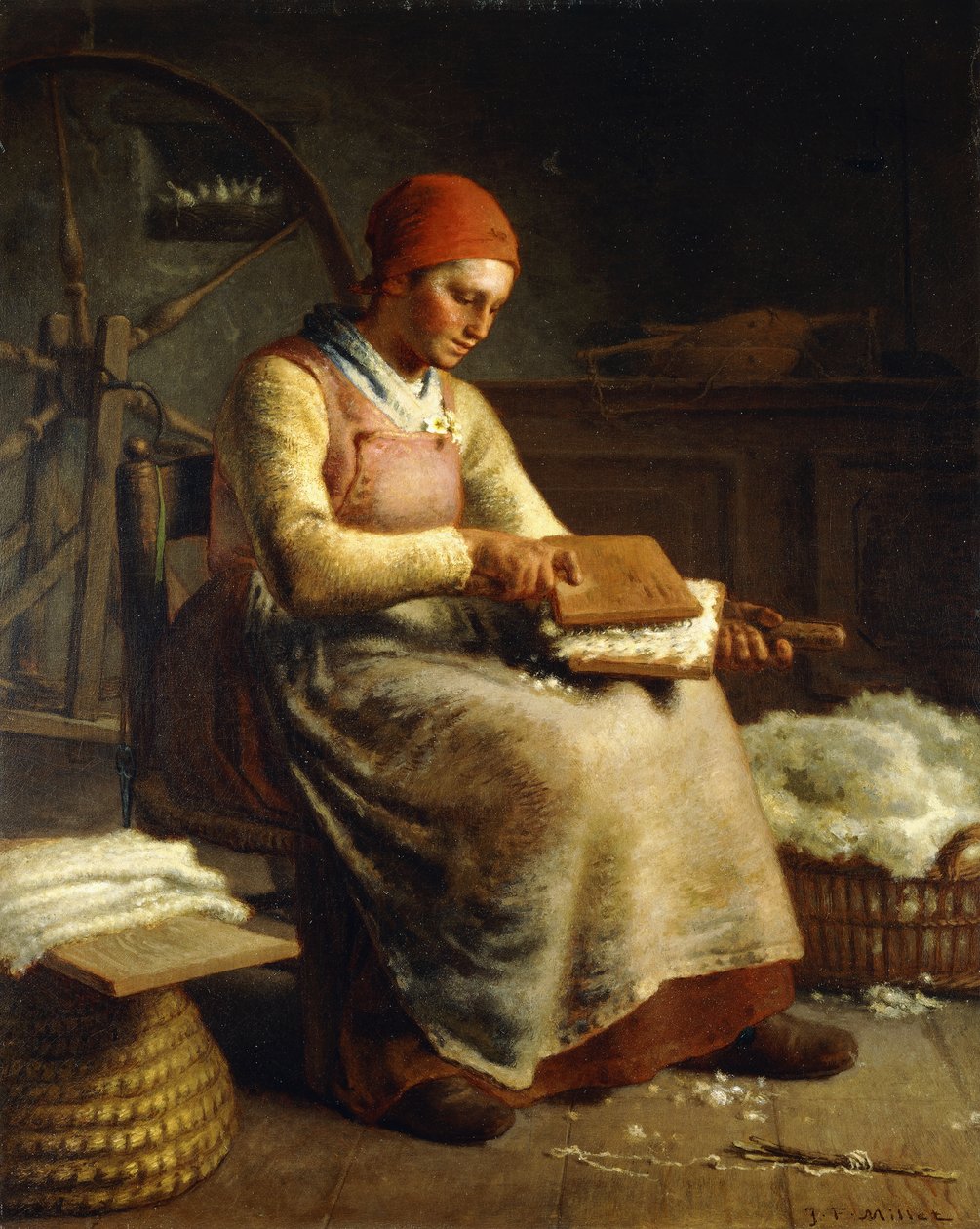 Kadın Tarak Yün, by Jean Francois Millet