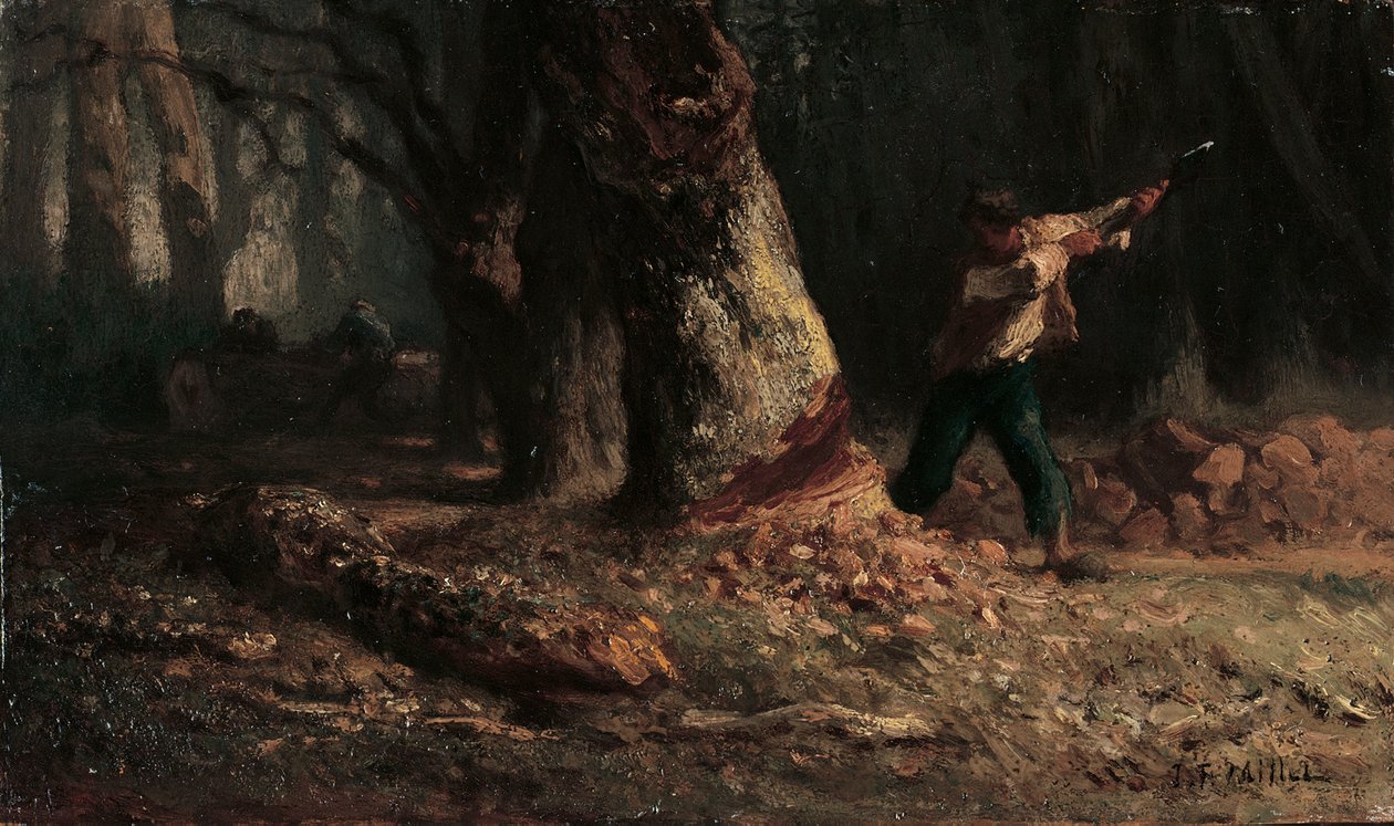Ormandaki oduncu by Jean Francois Millet