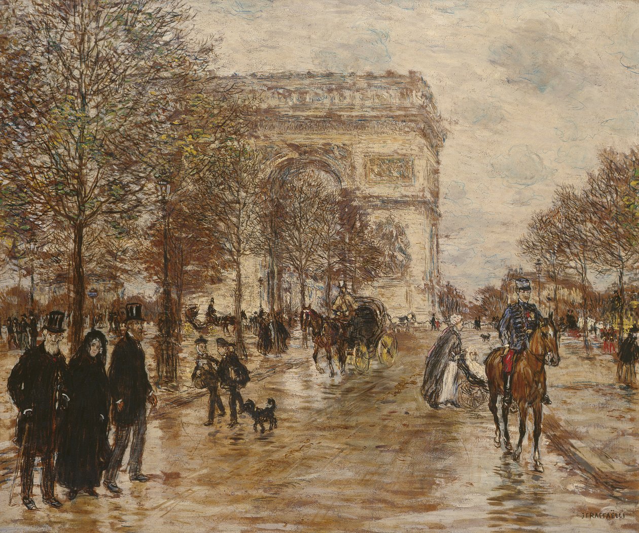 Champs Elysees, Arc de Triomphe by Jean Francois Raffaelli