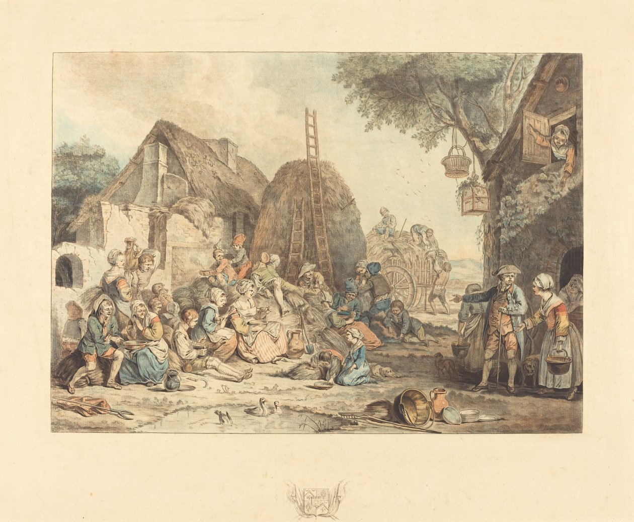 Biçerdöverlerin Öğle Yemeği by Jean François Janinet after Pierre Alexandre Wille
