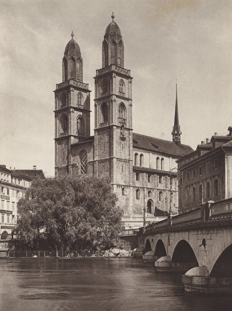 İsviçre: Zürih, Katedral (s/b fotoğraf) by Jean Gaberell