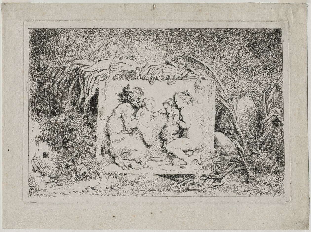 Bacchanales: Satyrs Ailesi, 1763. by Jean Honore Fragonard