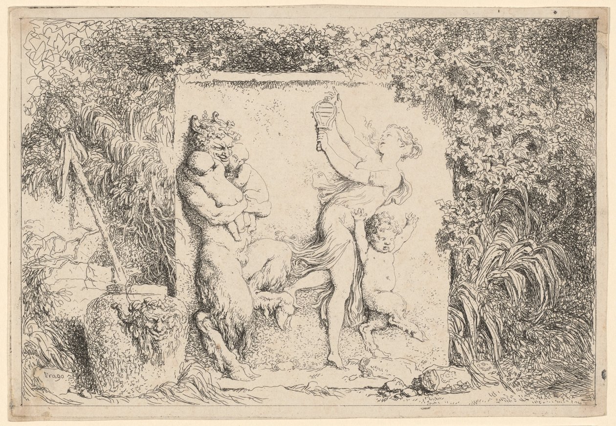 satirlerin dansı by Jean Honore Fragonard
