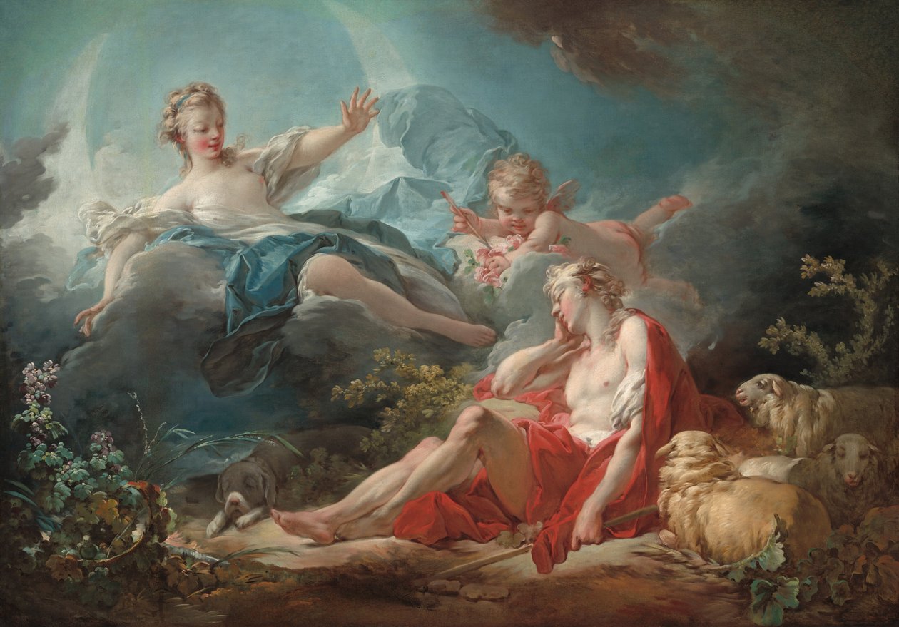 Diana ve Endymion, c. 17531756. by Jean Honore Fragonard