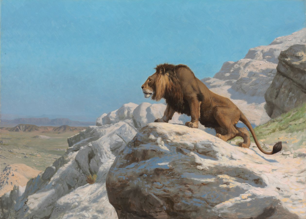Nöbetteki Aslan, c. 1885. by Jean Leon Gerome