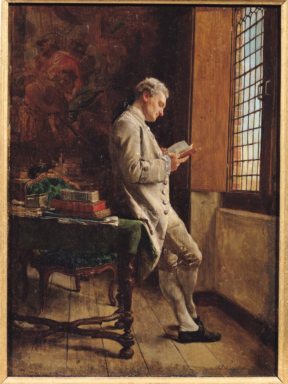 Beyazlı Okuyucu, 1857 by Jean Louis Ernest Meissonier