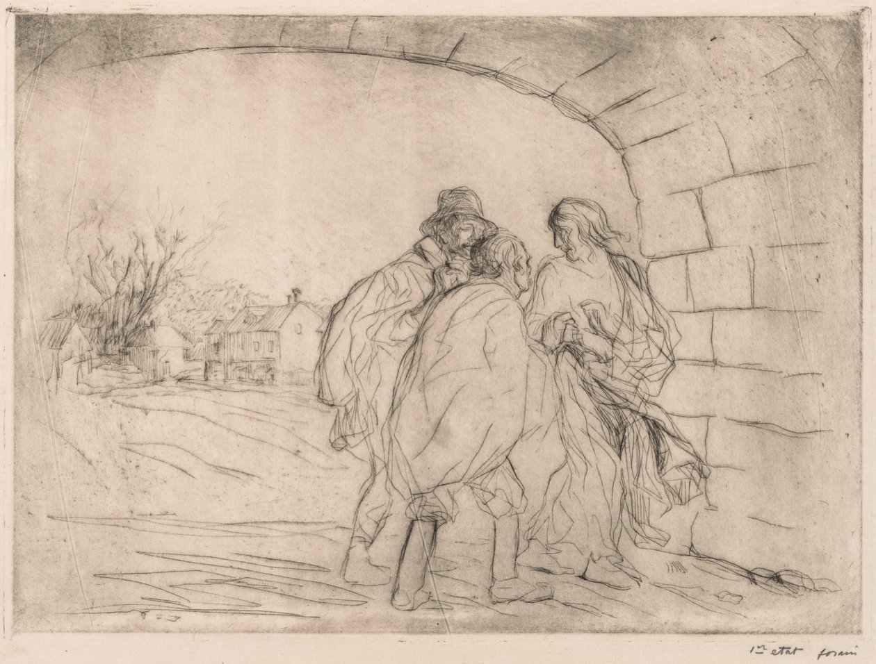 Kasanın Altında Karşılaşma. by Jean Louis Forain
