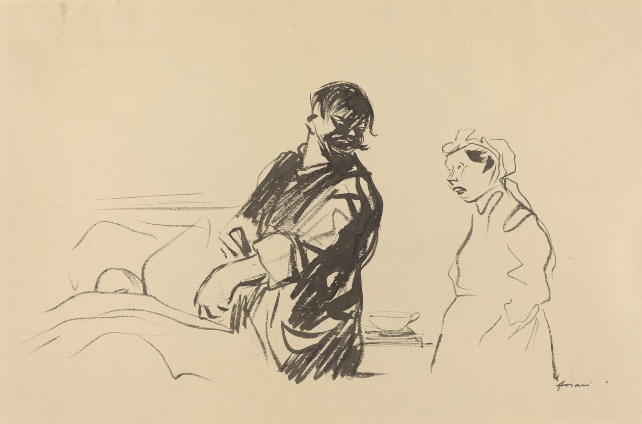 hastane sahnesi by Jean Louis Forain