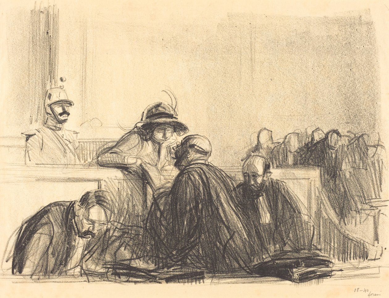 Avukat müvekkiliyle konuşuyor by Jean Louis Forain