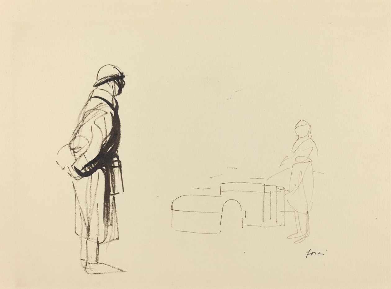 kıllı ve hemşire by Jean Louis Forain