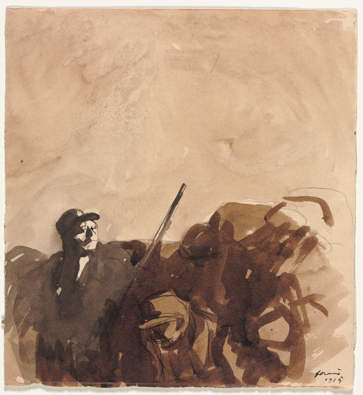 Siperdeki Asker (rekto) by Jean Louis Forain