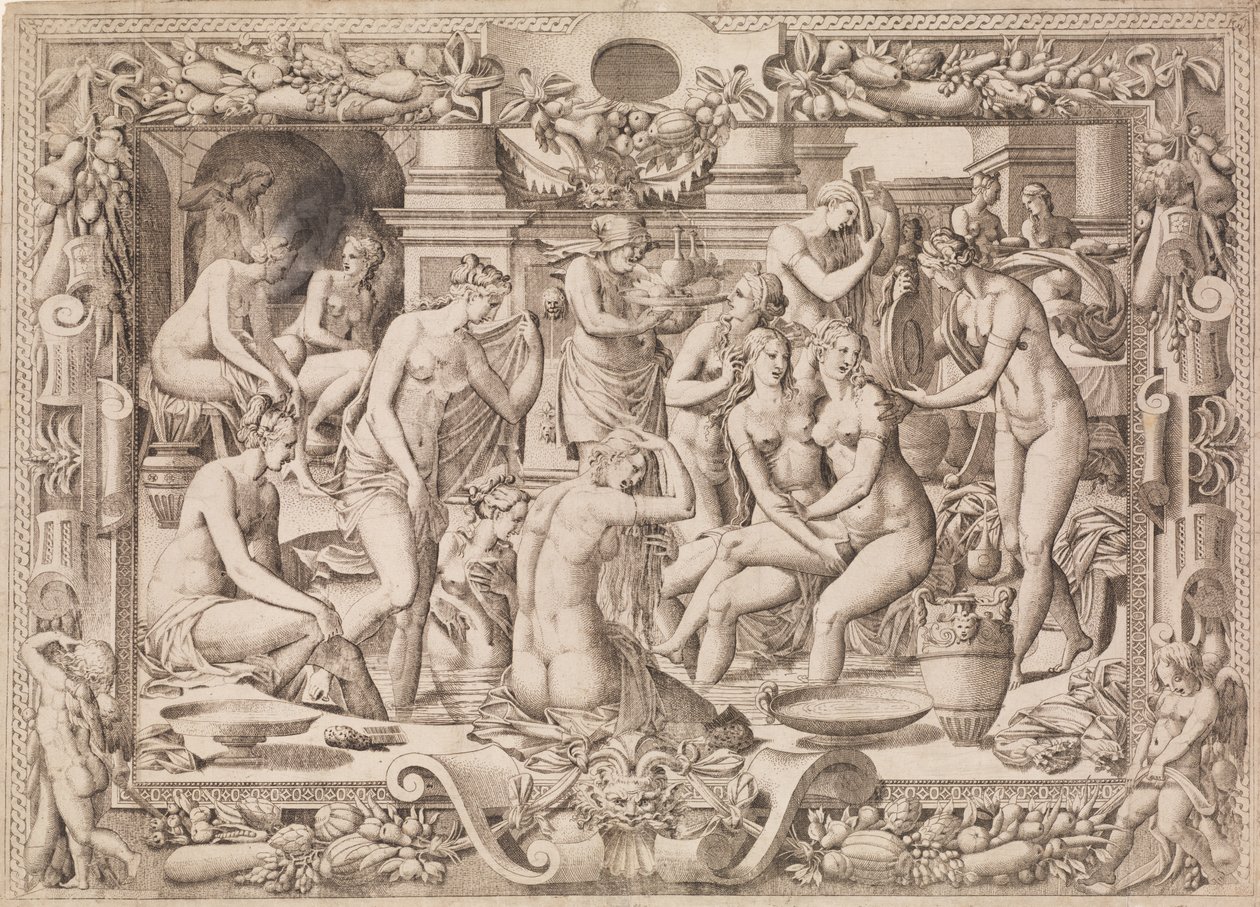 Kadınların Yıkanması, 1535-55. by Jean Mignon
