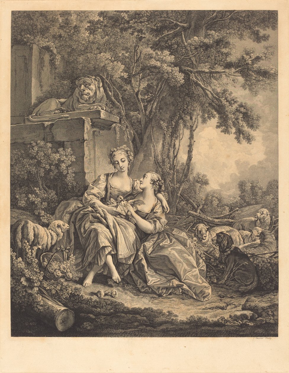 iki sırdaş by Jean Ouvrier after François Boucher