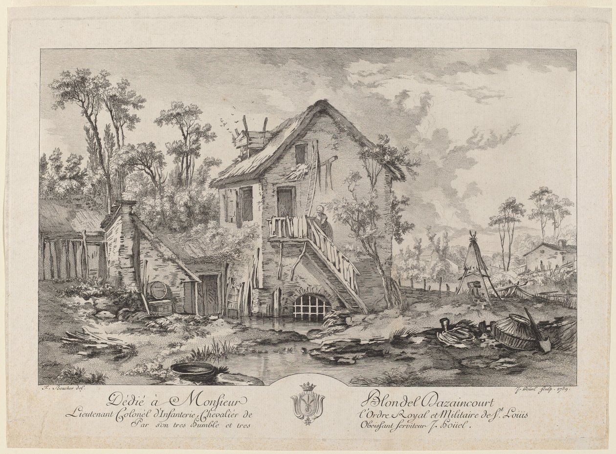 çiftlik avlusu by Jean Pierre Louis Laurent Hoüel after François Boucher