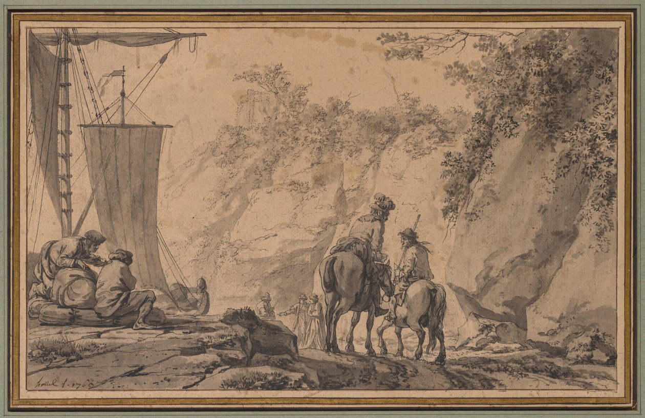 Manzaradaki Figürler by Jean Pierre Louis Laurent Houël