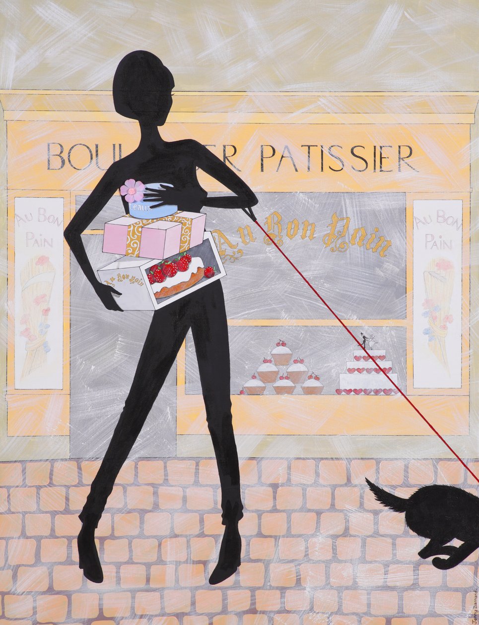 Boulanger Patissier, 2009 (tuval üzerine akrilik) by Jenny Barnard