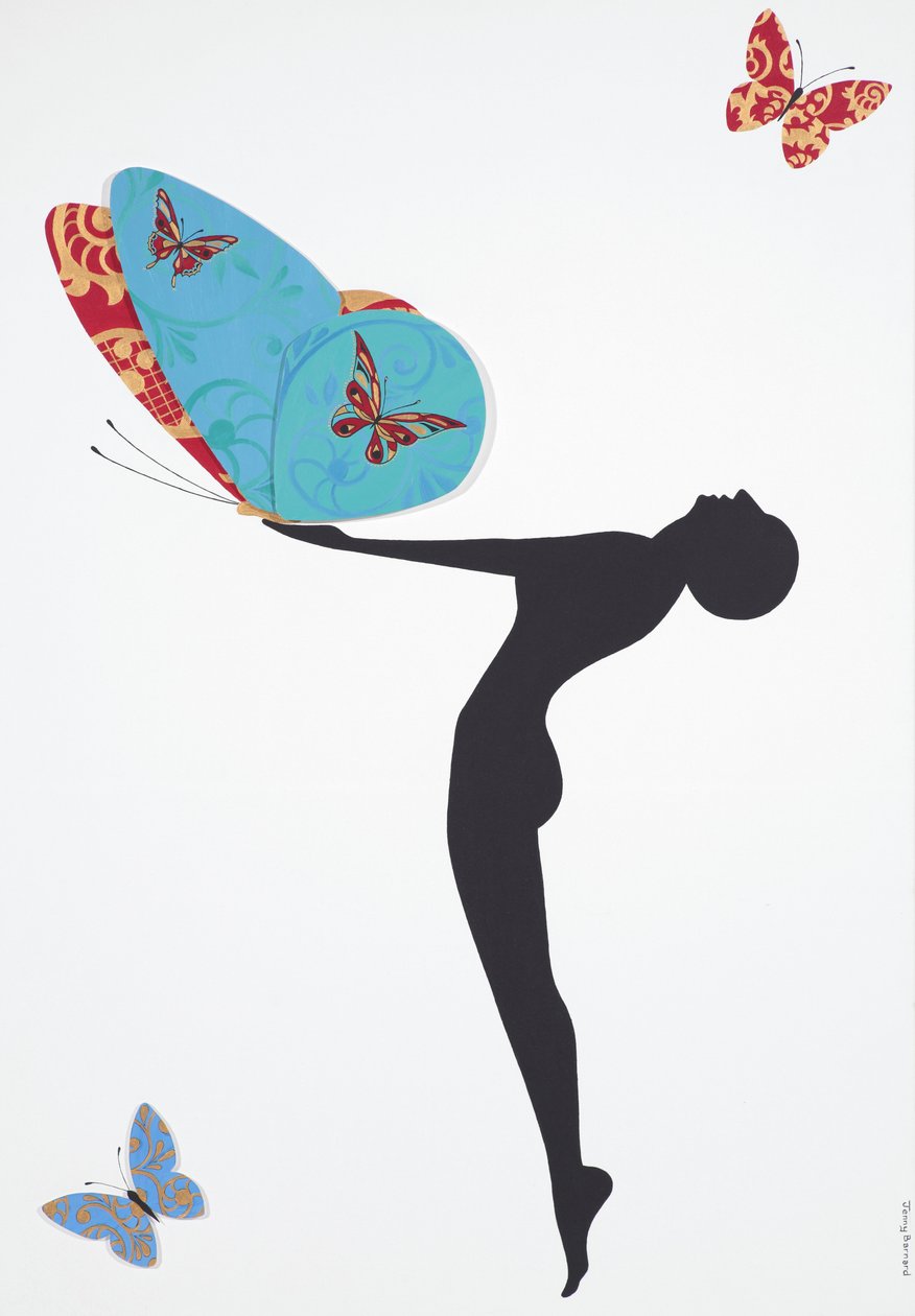 Les Papillons, 2008 (tuval üzerine akrilik) by Jenny Barnard