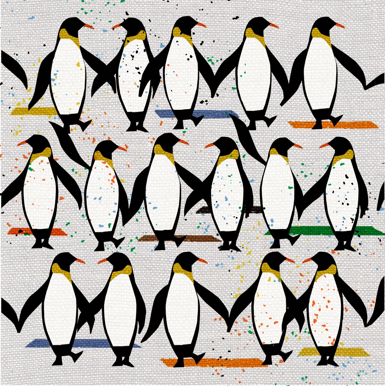 Dans Eden Penguenler, 2022 (karışık teknik) by Jenny Frean