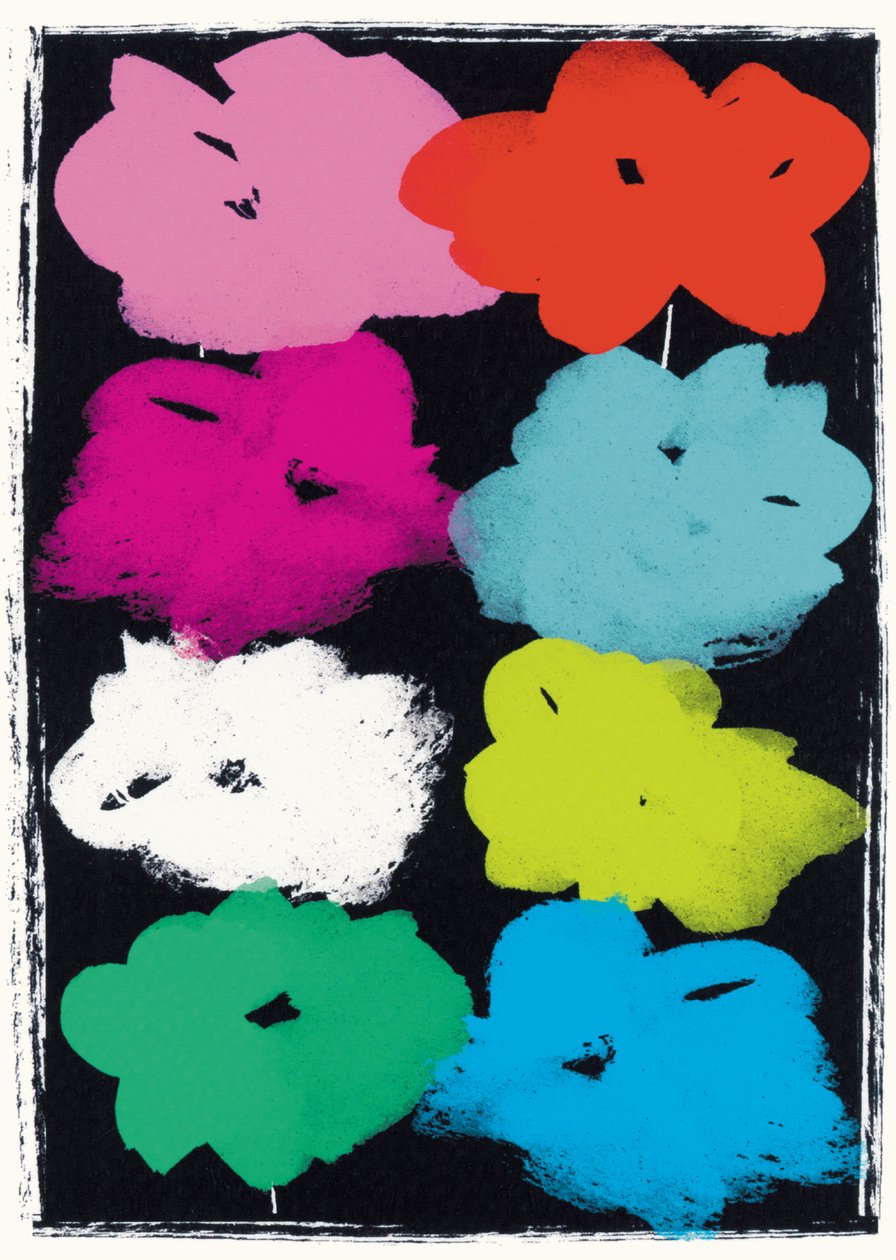Warhol Çiçekleri (karışık teknik) by Jenny Frean