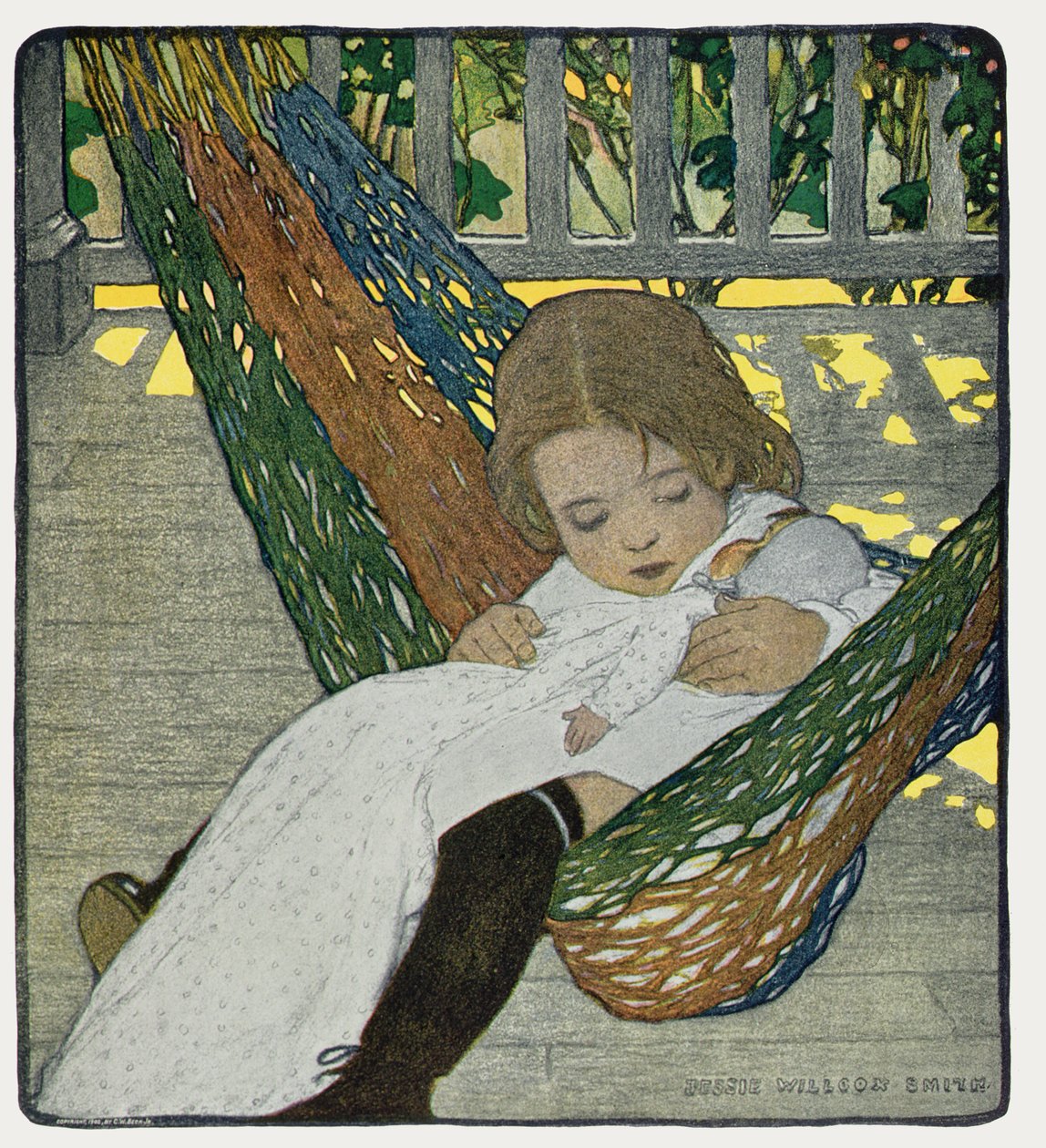Uyumak için Sallanan Bebek by Jessie Willcox Smith